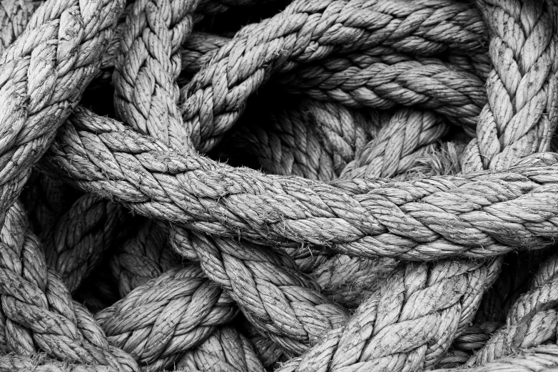 a knot of yarn or rope is shown