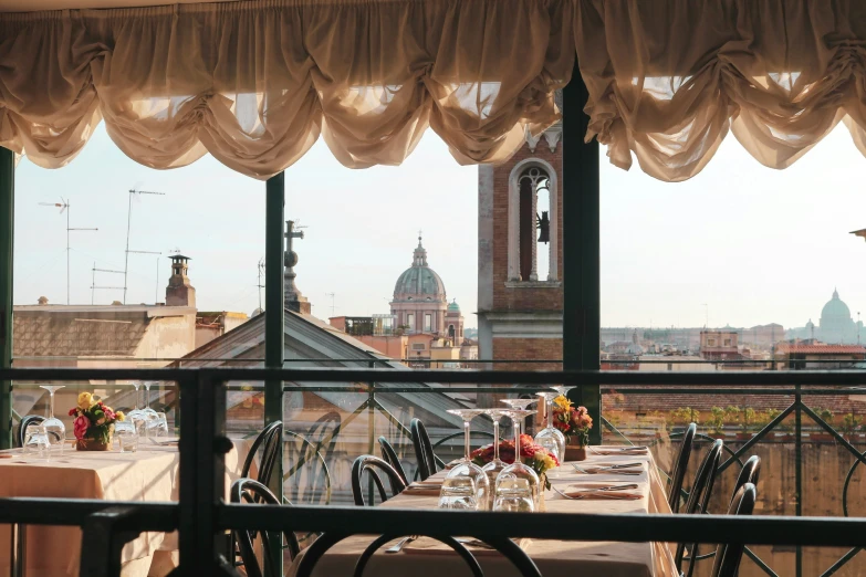 a window with a view of some buildings