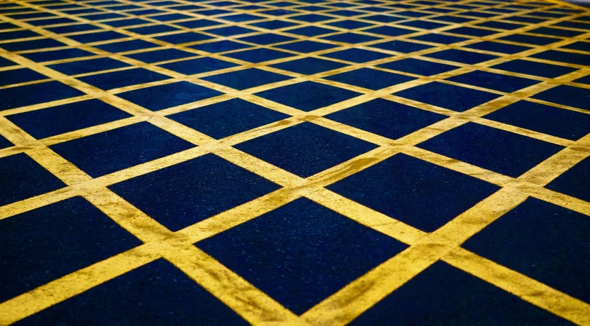 a large floor with several tiles on it