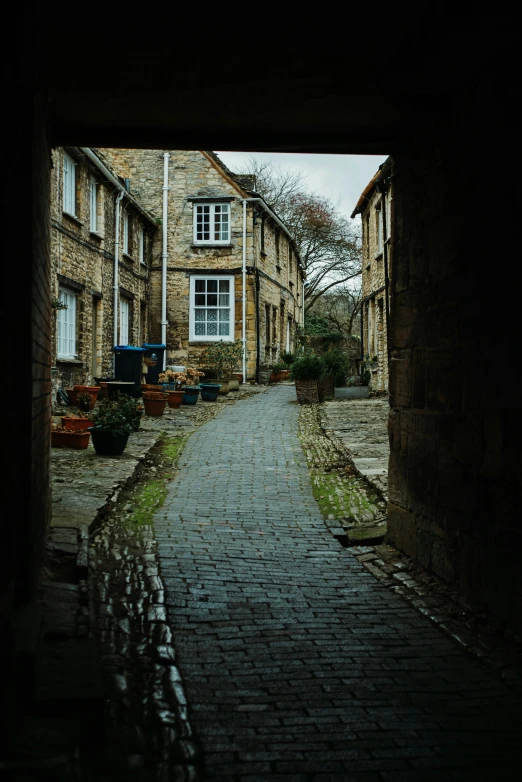 the entrance to a brick and stone building