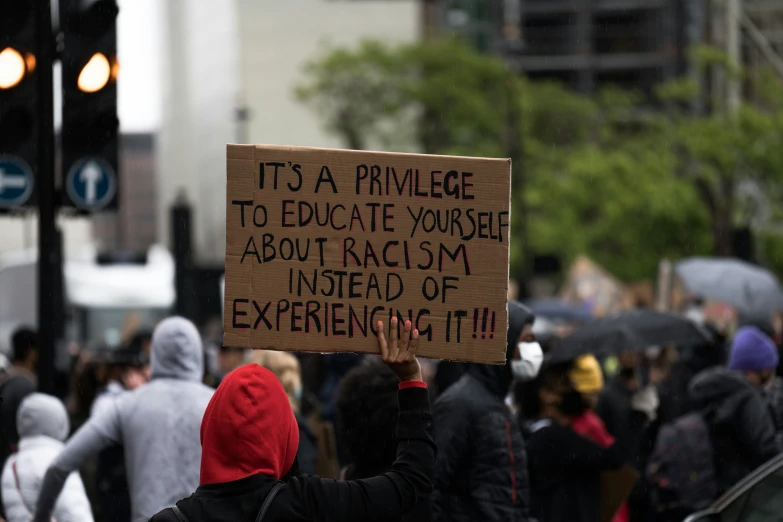 a protest against racism is being held in the city