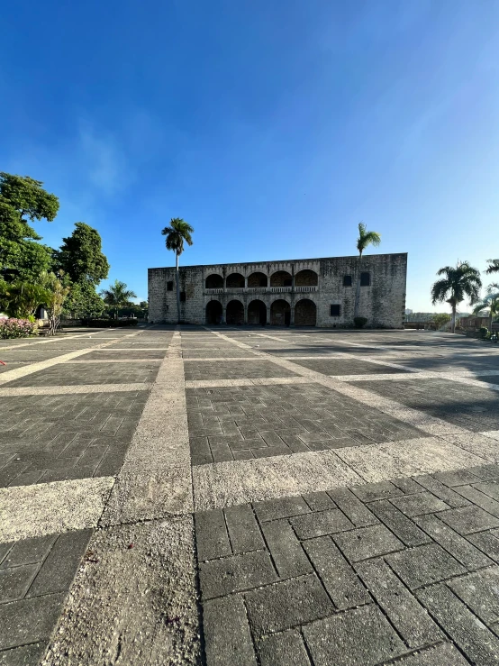 the building has brick columns on the sides of it