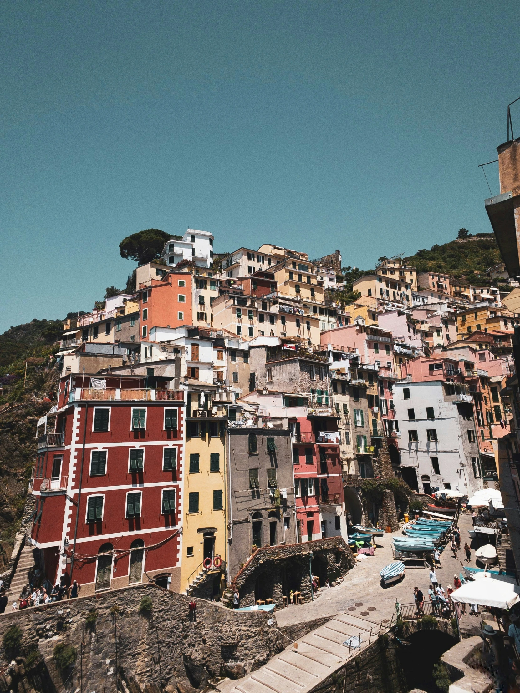 buildings are on the top of a hill