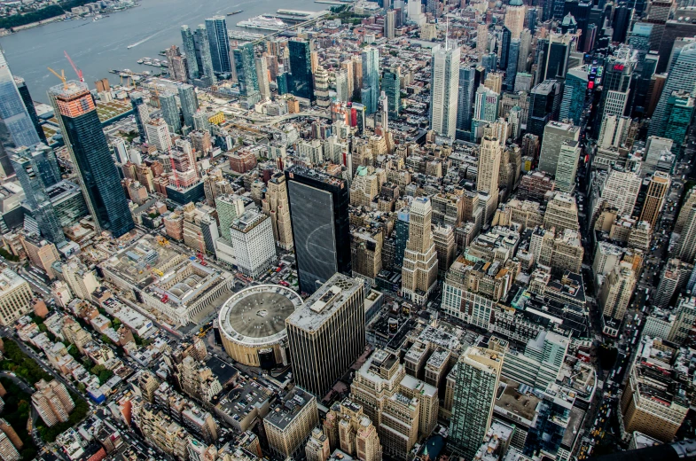 the city of new york, usa from a very high aerial view