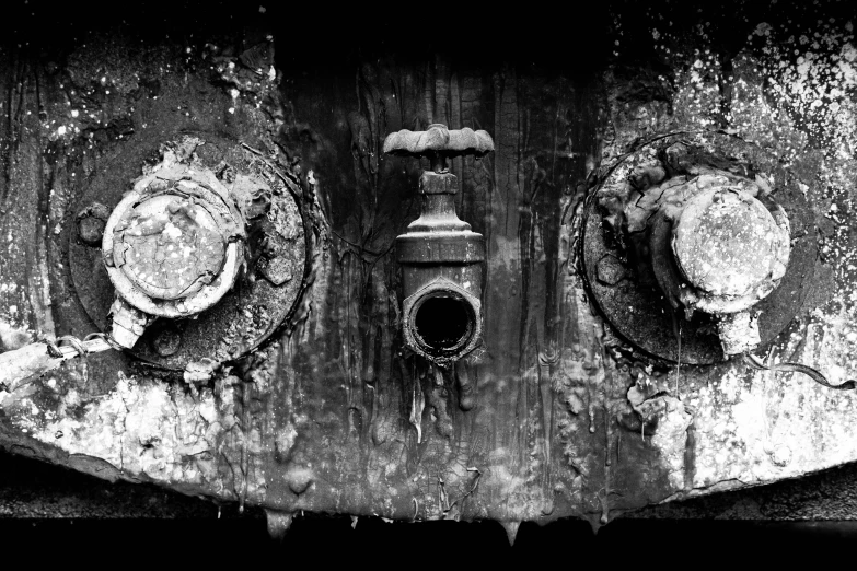 a black and white po of some old valves