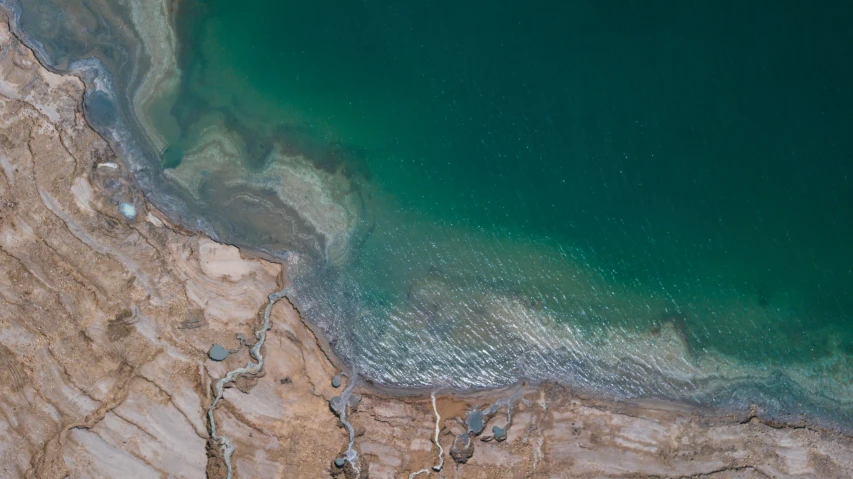 the water from above is green and blue