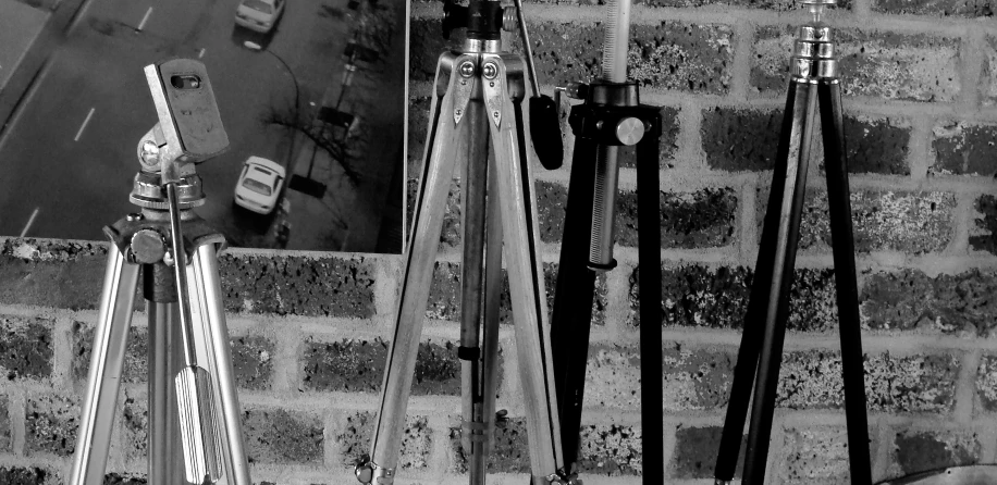 a black and white po of various skis