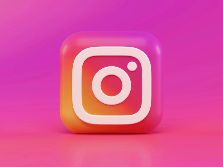 an instagram logo on a purple and red background