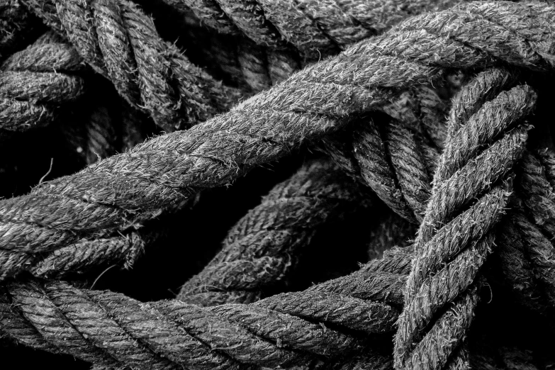 black rope close up textured background