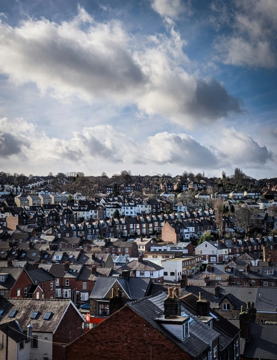 the rooftops of some very small city