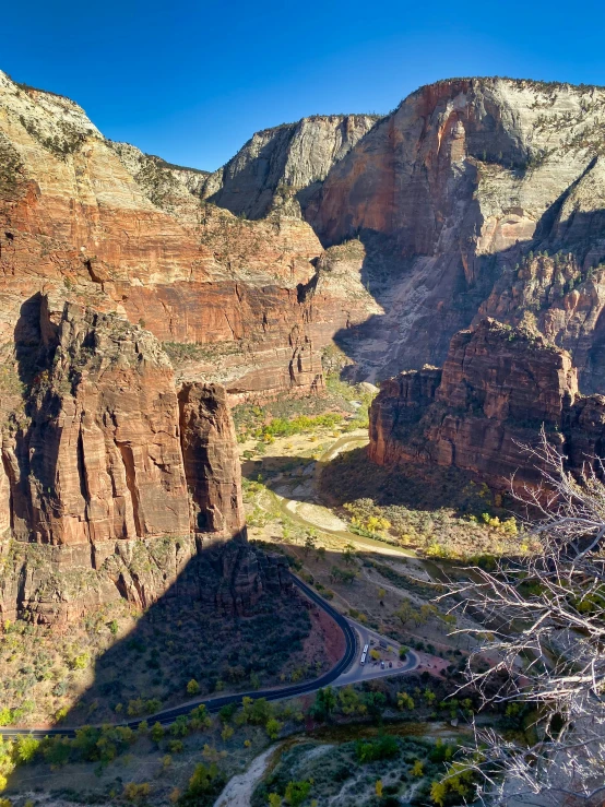 a view of a road in the mountains