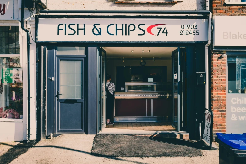 the fish and chips storefront is closed in order to serve customers