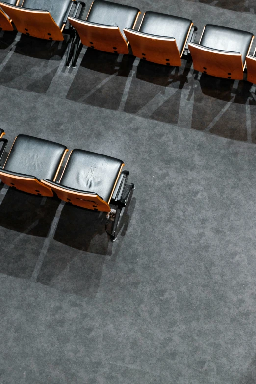 an overhead view of the seats in a waiting area