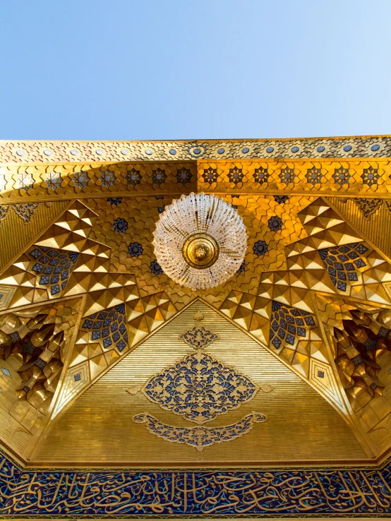 the ceiling and the architecture of a mosque