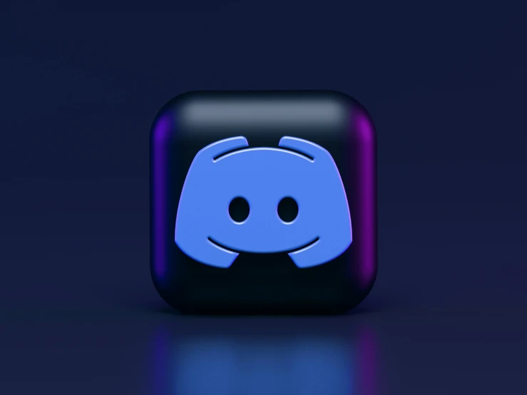 a black app icon with blue accents and faces