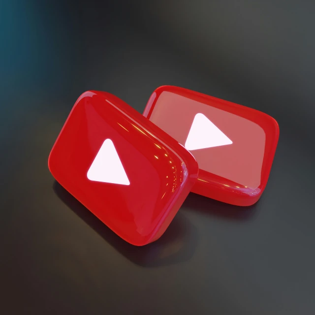two red plastic ons with white arrows
