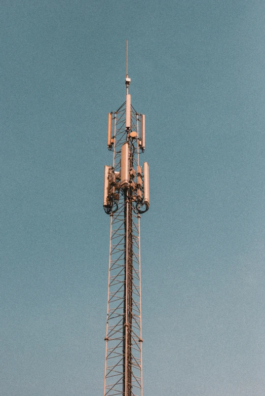 there is a tower with cell phones on top