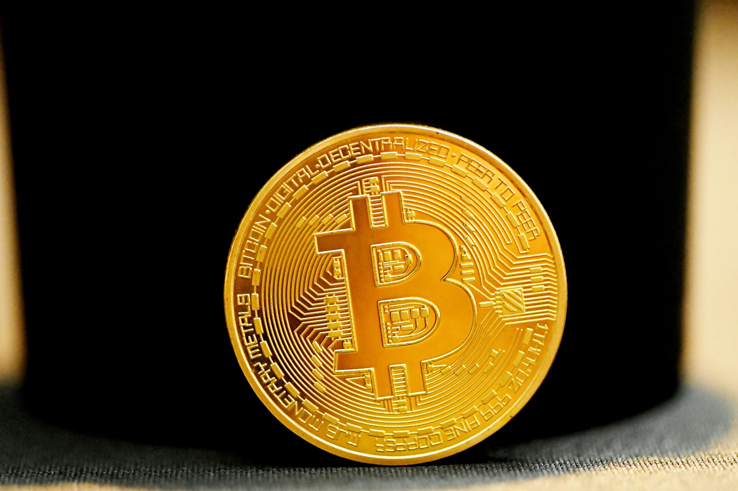 bitcoin symbol on a black background