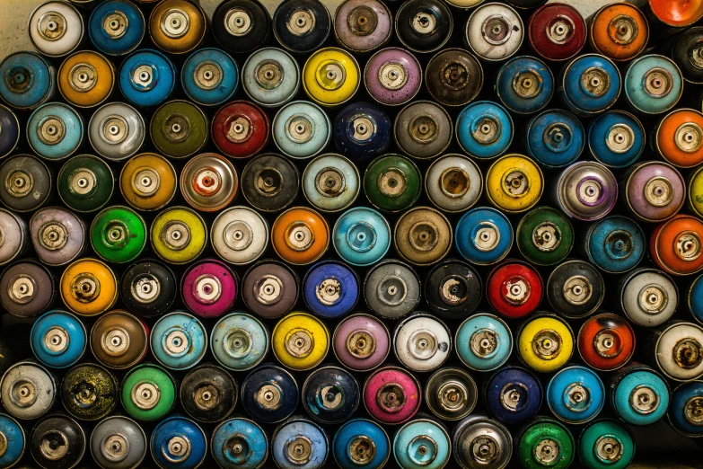 colorful old ons laid out on a table