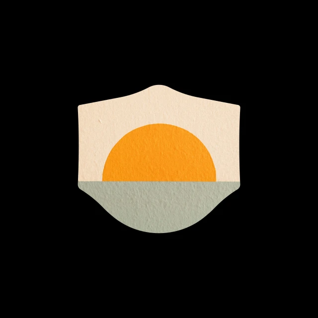 an oval shape with a half a sun above it