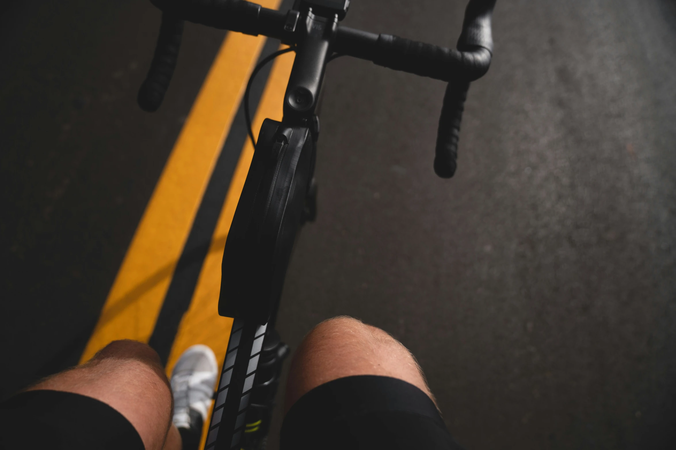 a view from above of someone riding their bike