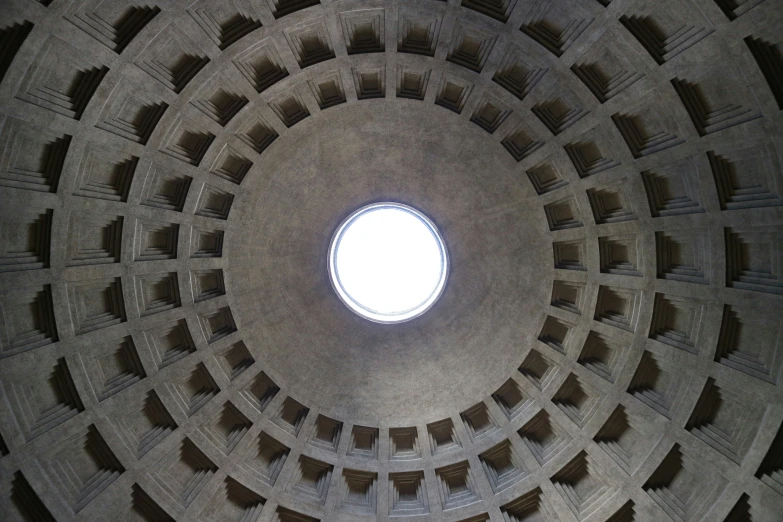 the round window is lit inside the building