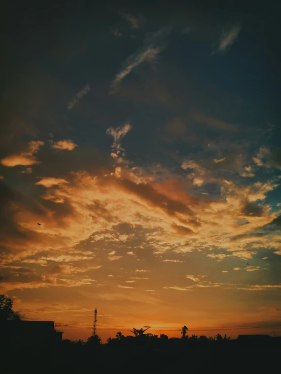 the view at sunset time, with very bright clouds