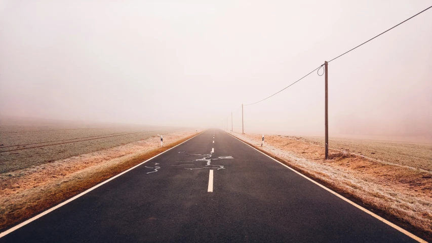 the empty road on which there is no traffic