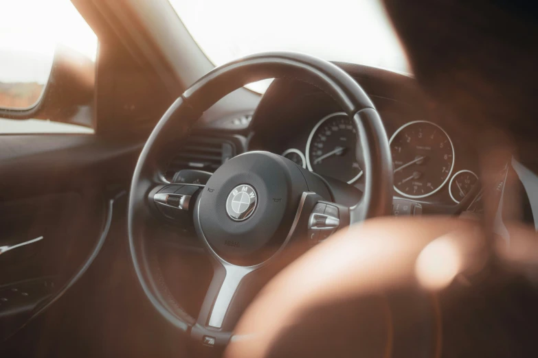 the inside of a vehicle with the dashboard up