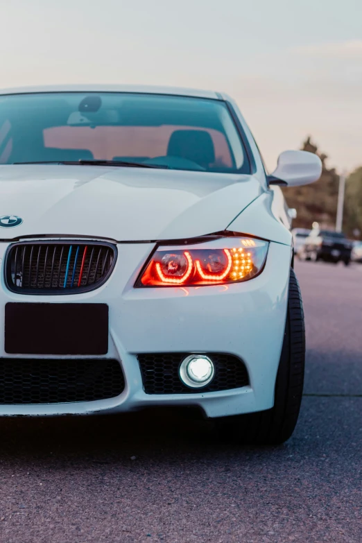 the headlight and tail light of a car