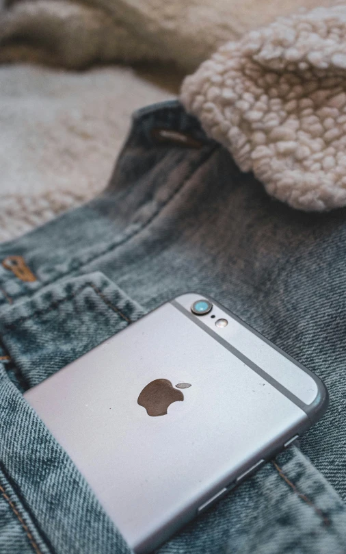 an apple logo on the side of a silver ipod