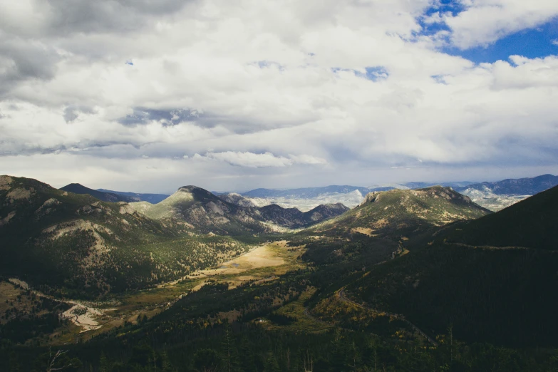 a scenic view from a mountain overlook of the mountains