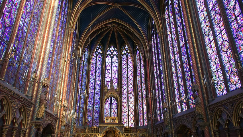 large cathedral with elaborate glass windows inside a church