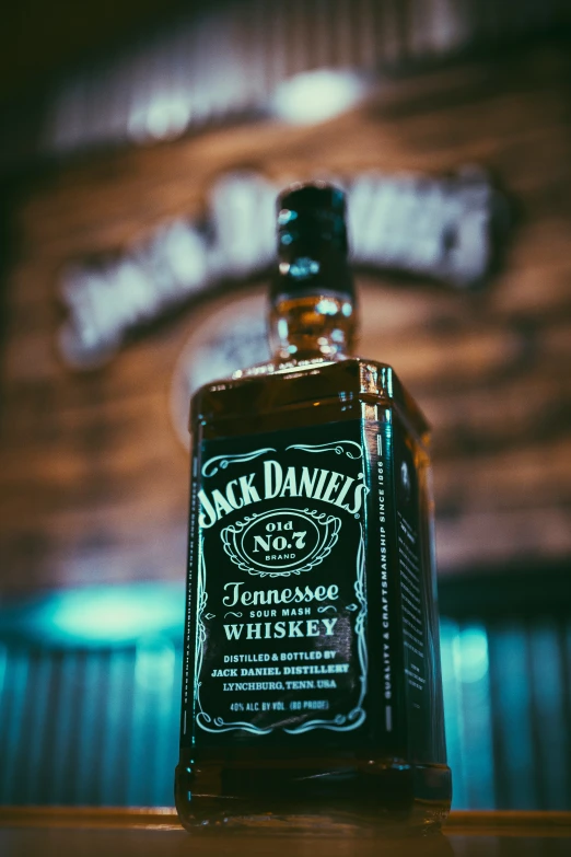 a bottle of jack daniels on top of a table