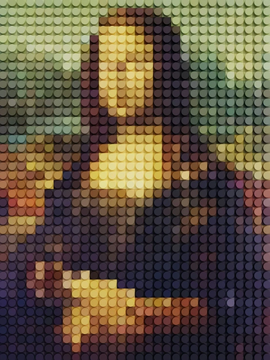an artistic pograph of a woman made out of lego