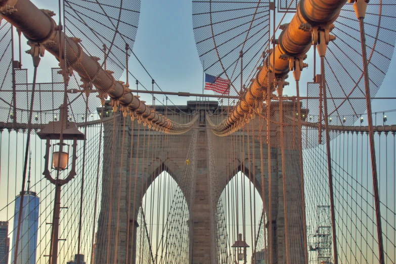 an elaborately built bridge spanning the water