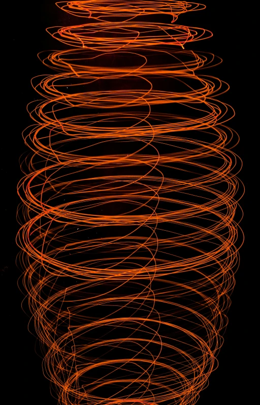 many orange lines on black and white