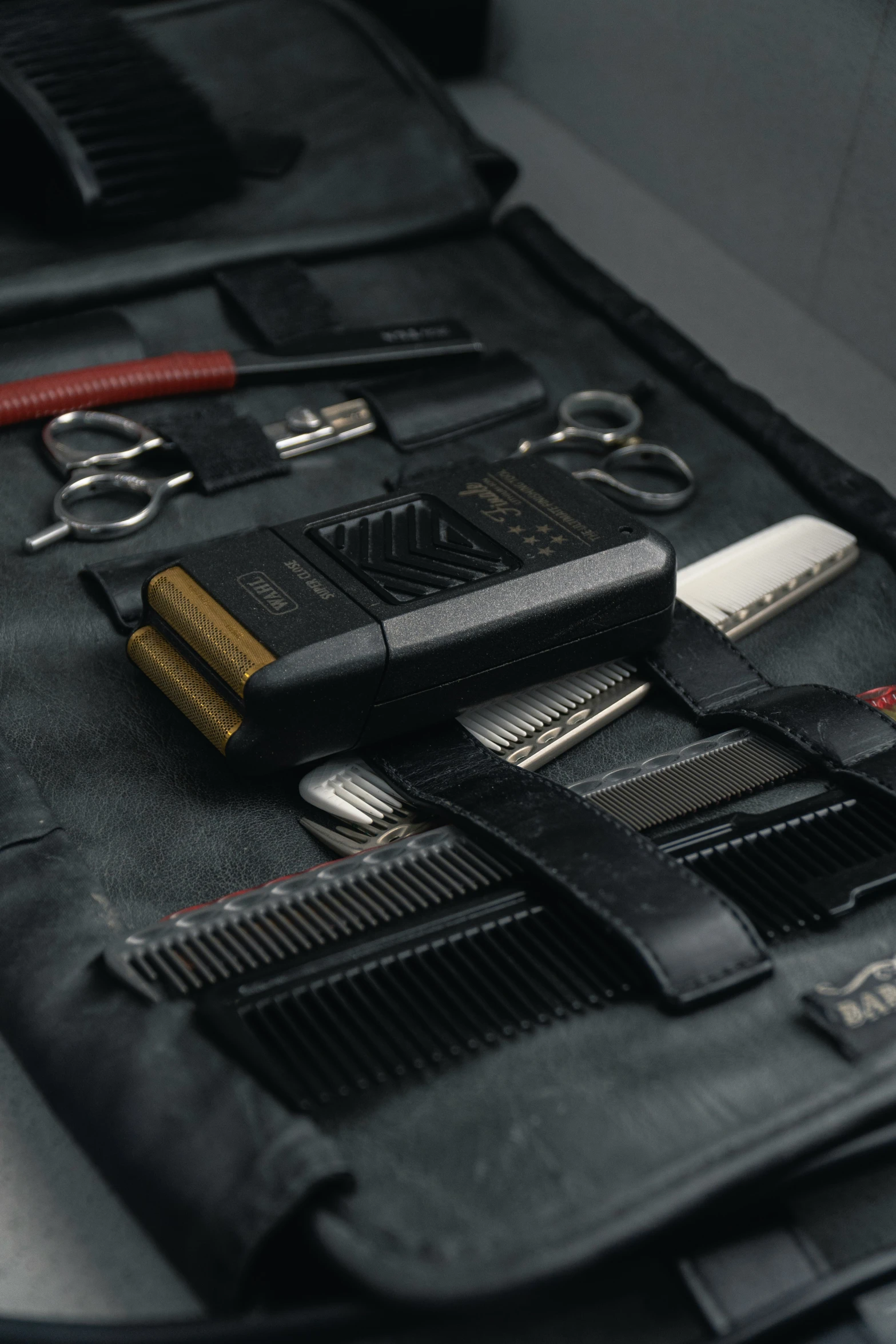 black case containing different types of grooming items