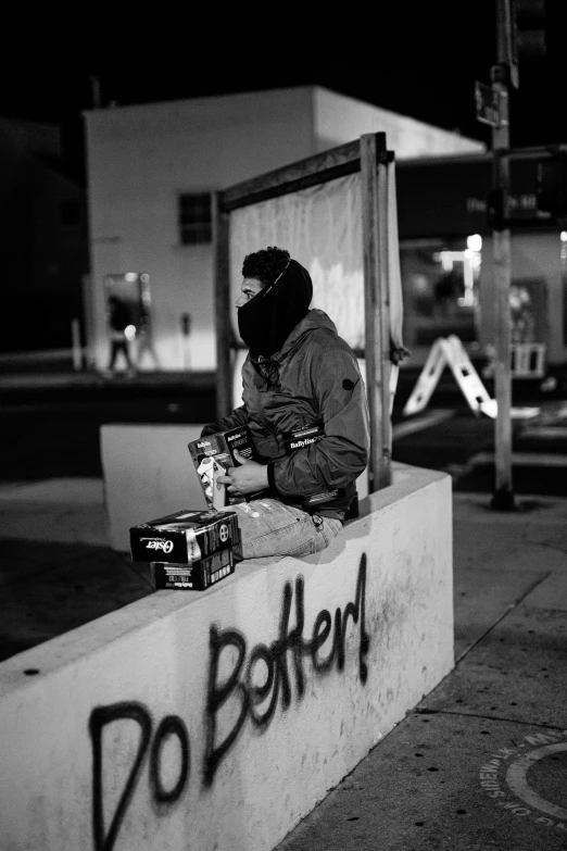 a guy on his skateboard and some cans