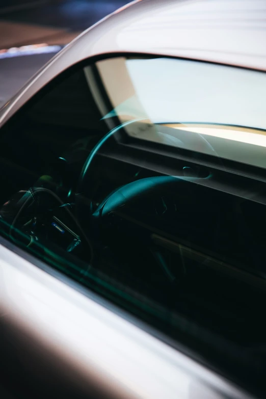 the inside view of a car dashboard showing the dash lights