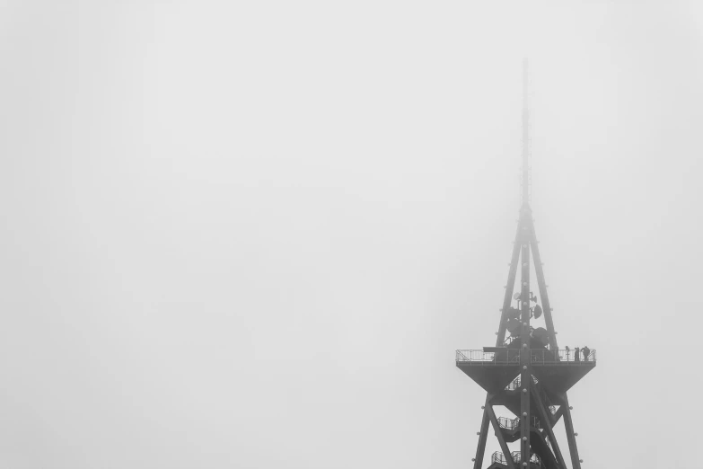 a black and white po of a tower