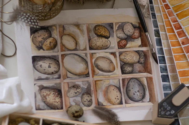 this is a collection of bread and eggs in a box