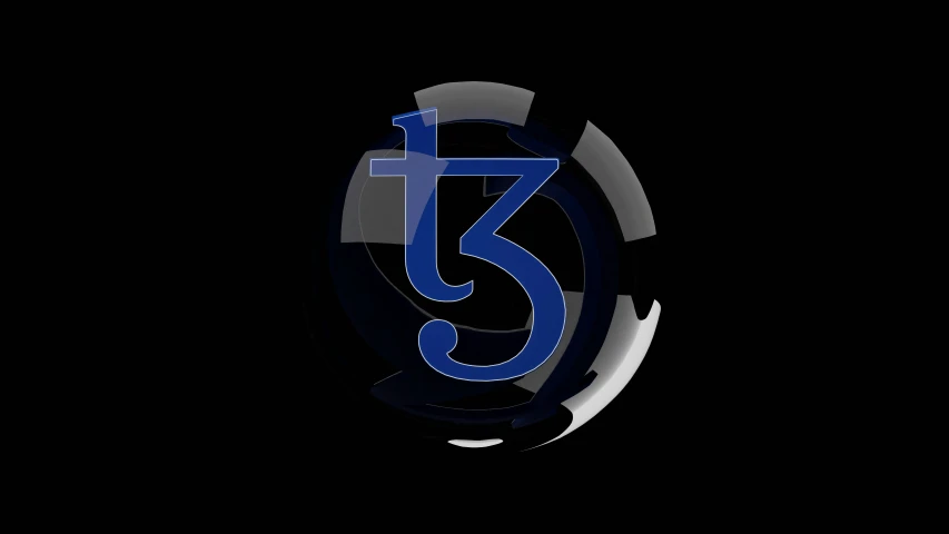 the logo of the number three in blue