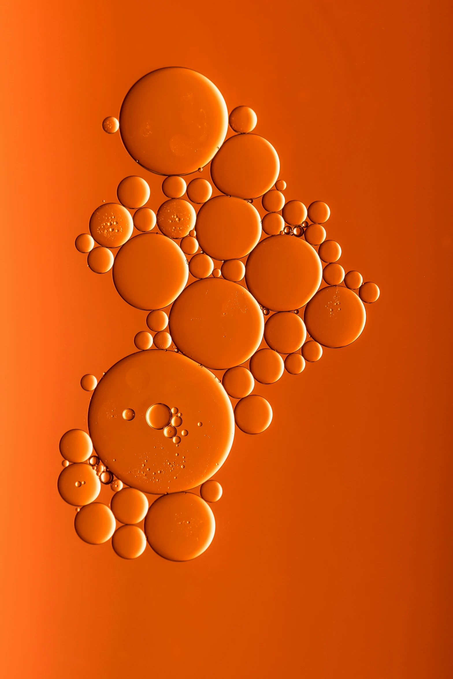 an orange water background with water drops