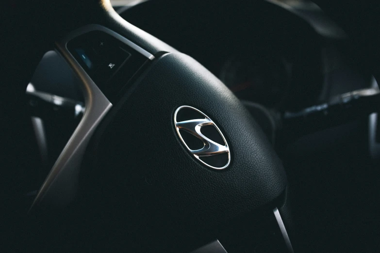 the interior of a car that is black