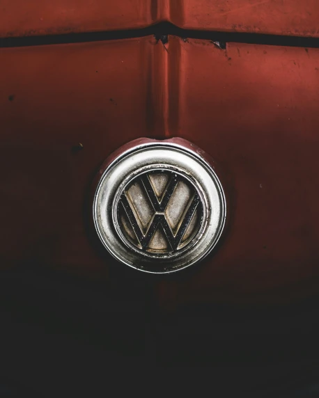 a vw emblem on the front of a car