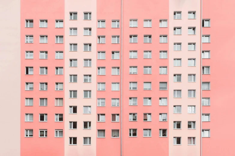 the colors on this building are peach and pink
