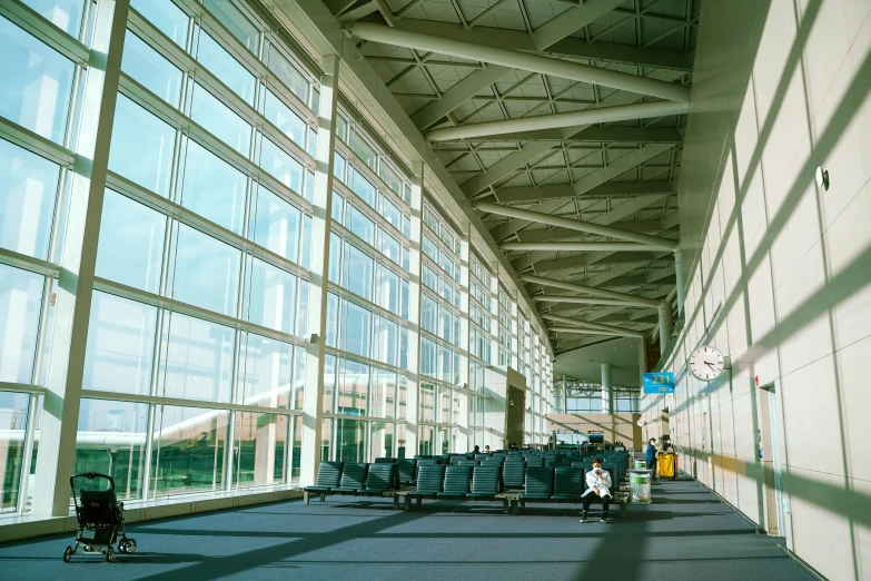 a po of an airport terminal waiting area