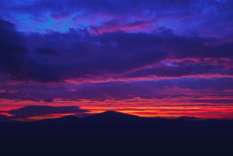 colorful clouds and blue sky at sunset