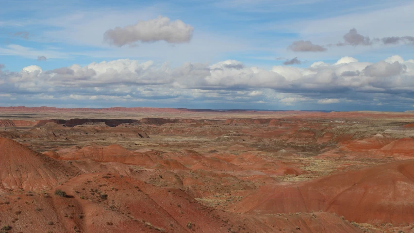 a landscape view looking out over a vast desert